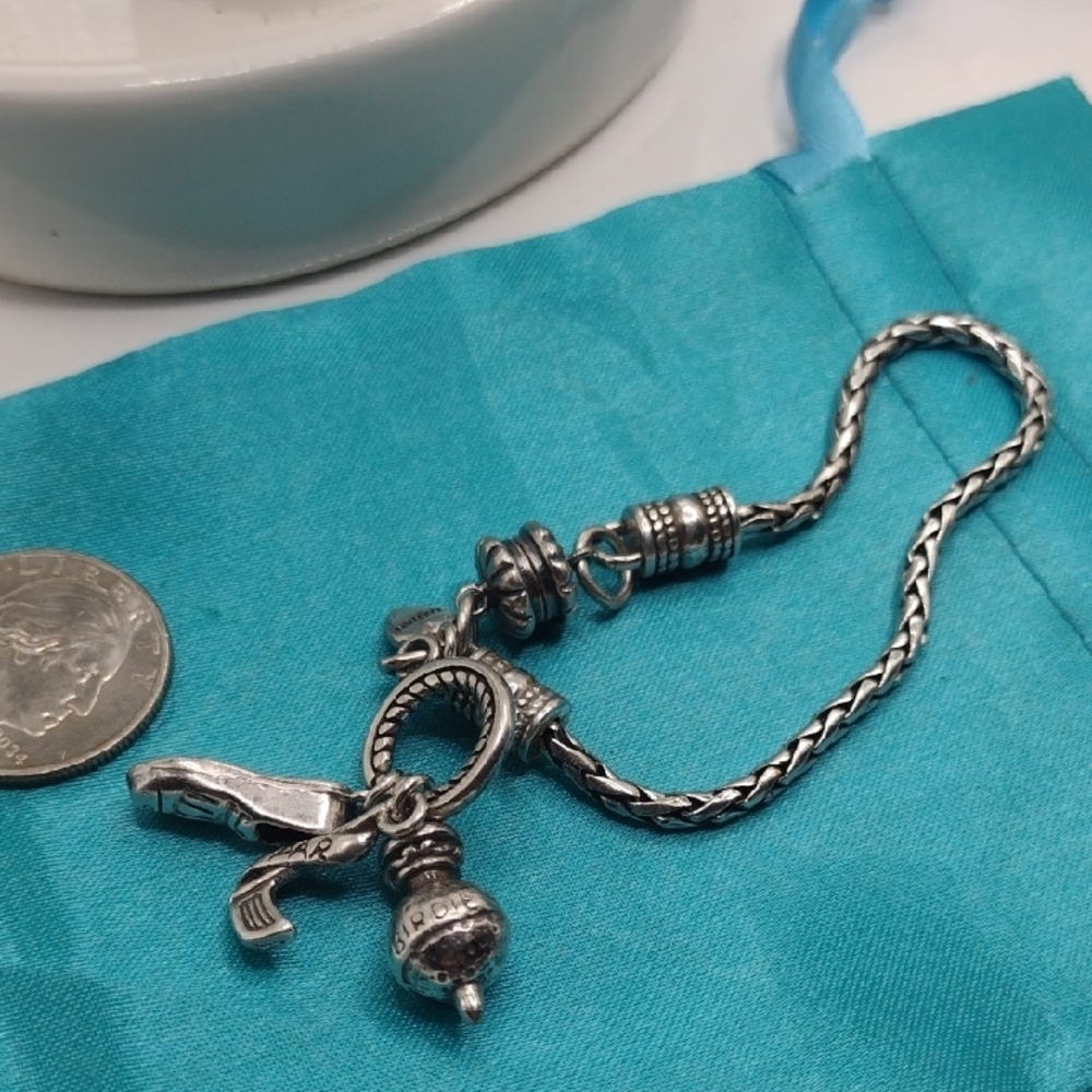 Brighton Silver Charm Bracelet with Vintage-Inspired Design